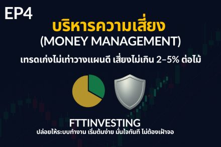 Money Management – การบริหารความเสี่ยง เทรดไม่เกิน 2–5% ต่อไม้